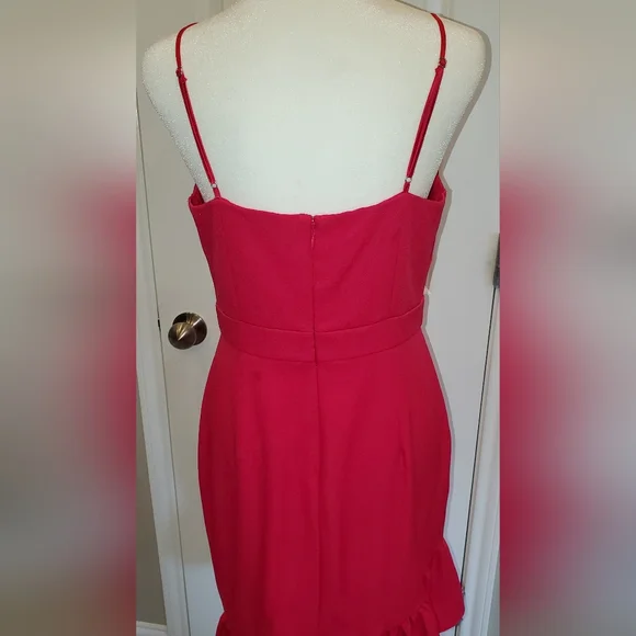 Chelsea 28 Hot Pink Spaghetti Strap Cocktail Party Dress, size 6 petite - Picture 6 of 12